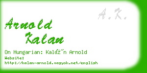 arnold kalan business card